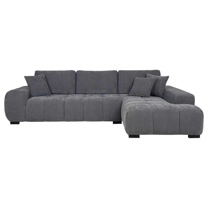 Octavia Upholstered Sectional Chaise Sofa Charcoal Grey by Unique Piece Furniture