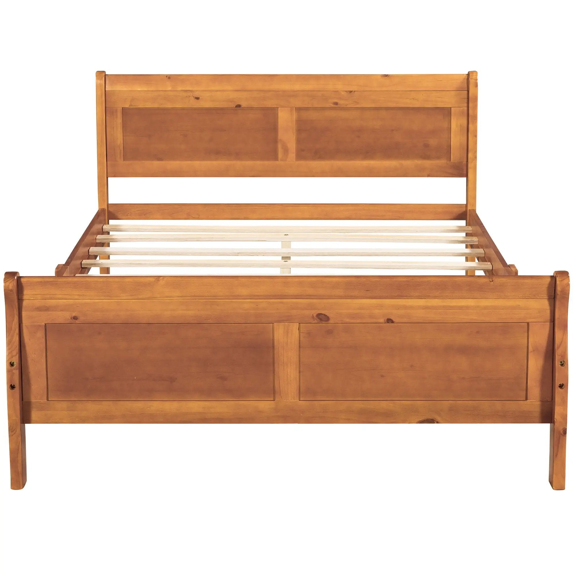 Platform Bed Frame Mattress Foundation Sleigh Bed With Headboard / Footboard / Wood Slat Suppor by HouseOfZazla