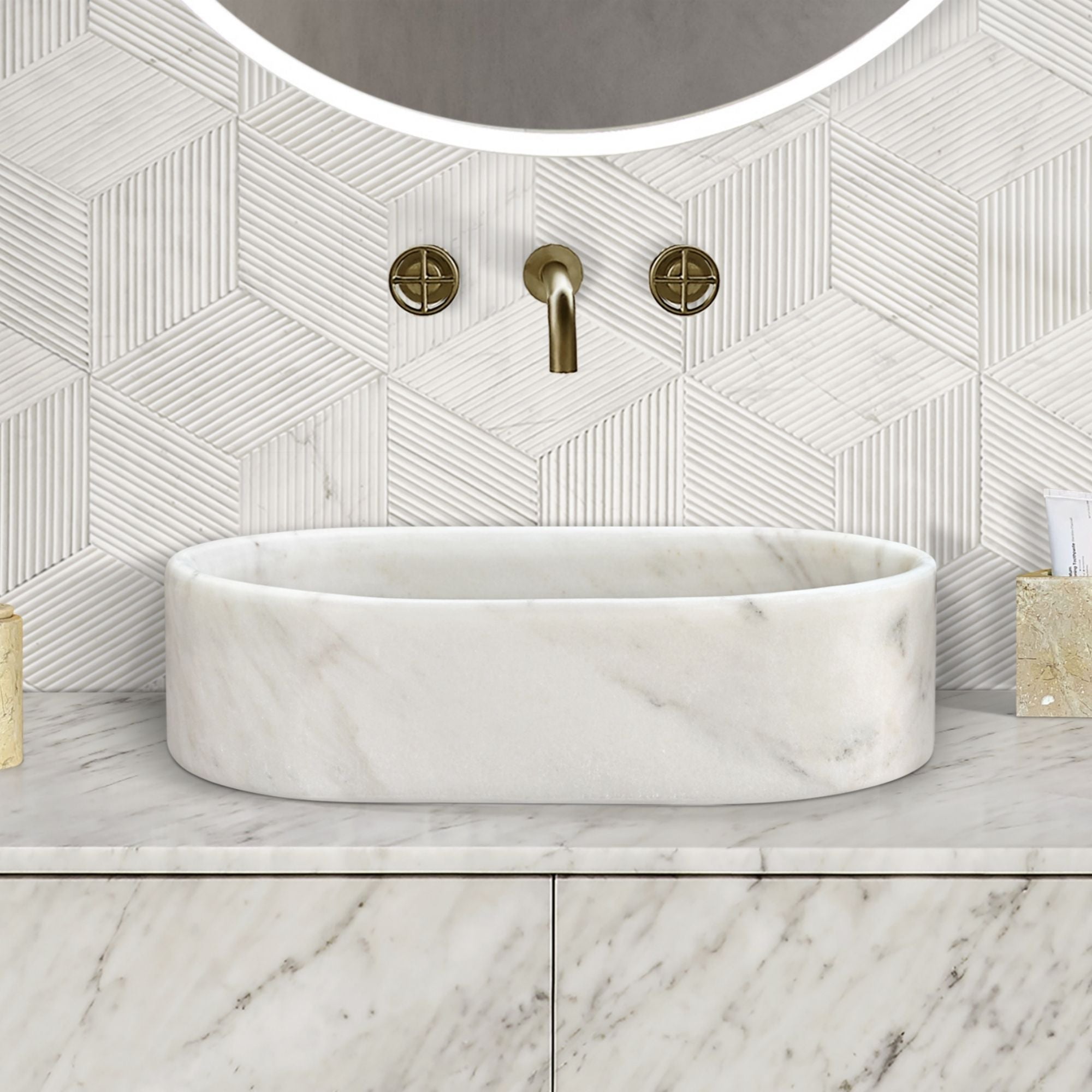 Bathroom Vessel Sink, Semi Polished Surface by HouseOfZazla