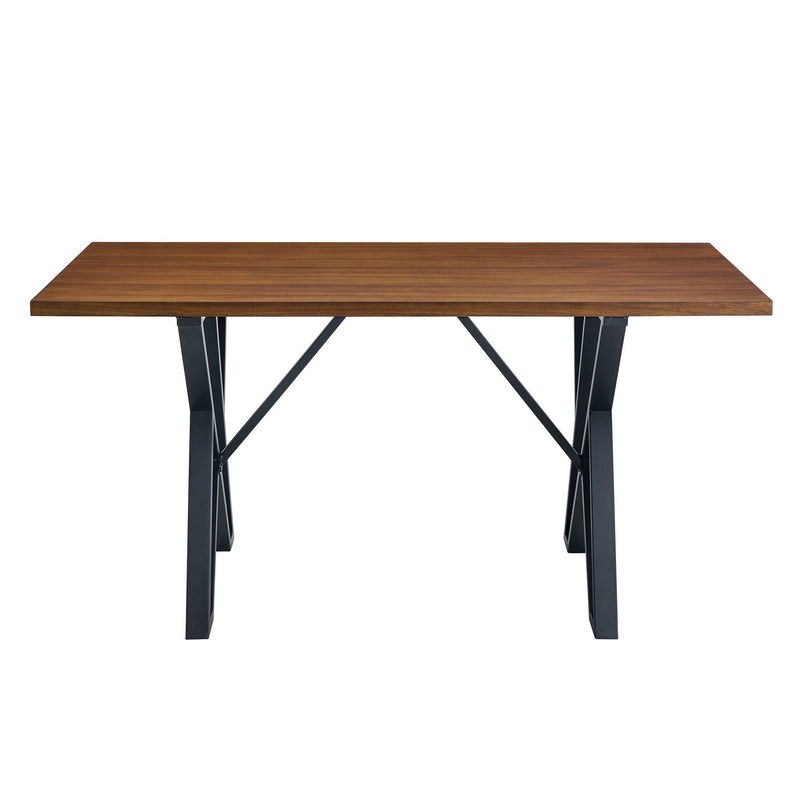 Industrial Style Indoor Dining Table With Metal Legs - Walnut / Black by HouseOfZazla