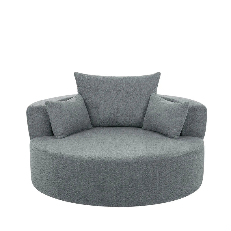 360° Swivel Accent Barrel Chair With 3 Removable Pillows For Living Room by HouseOfZazla