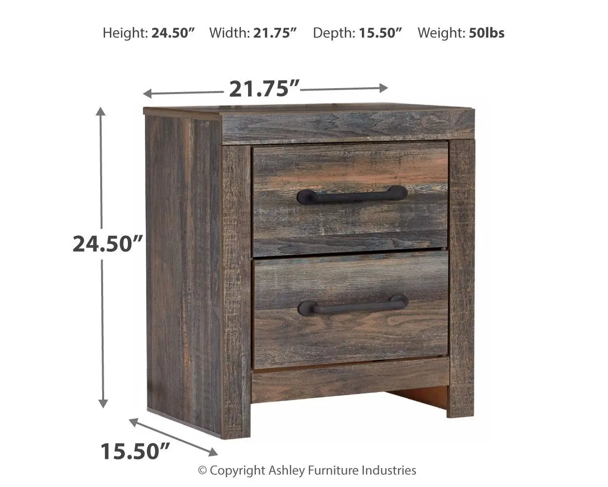 Drystan - Two Drawer Night Stand - Brown / Beige by Unique Piece Furniture