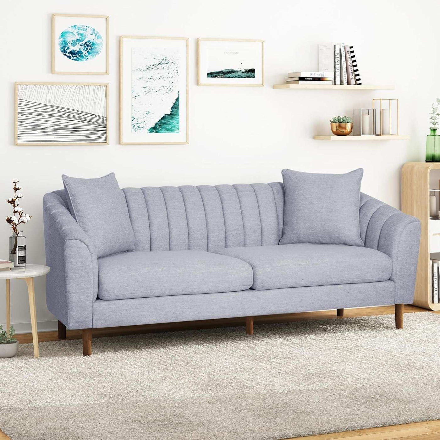 Contemporary 3 Seater Sofa With Plush Accents by HouseOfZazla
