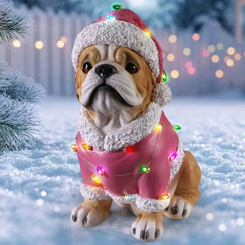 Christmas Pug Statue, Holiday Dog Figurine by HouseOfZazla