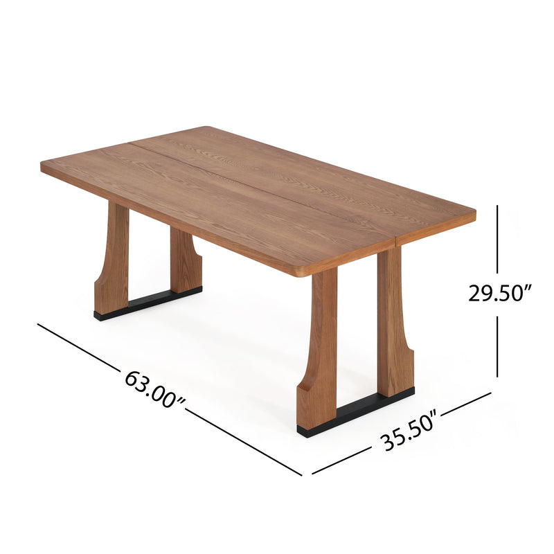 63" Rectangular Dining Table (Natural Color) by HouseOfZazla