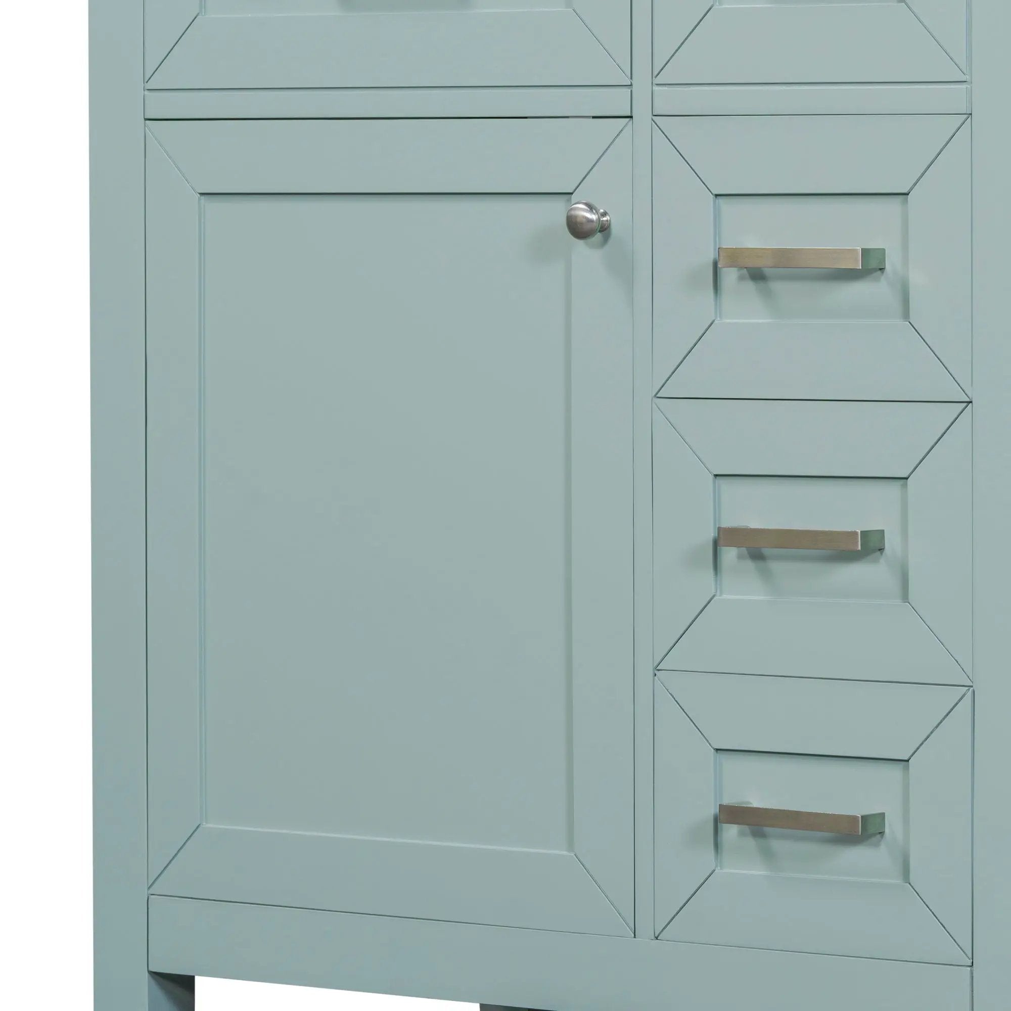 30" Bathroom Vanity Without Sink, Cabinet Base Only, Bathroom Cabinet With Drawers - Green by HouseOfZazla