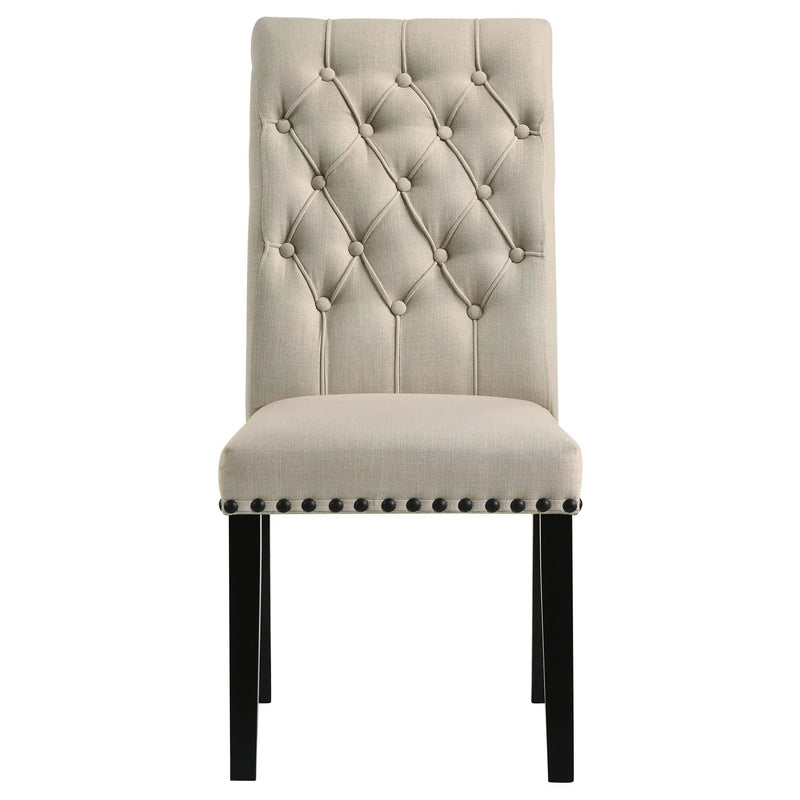 Alana Fabric Upholstered Dining Side Chair Beige (Set of 2) by Unique Piece Furniture