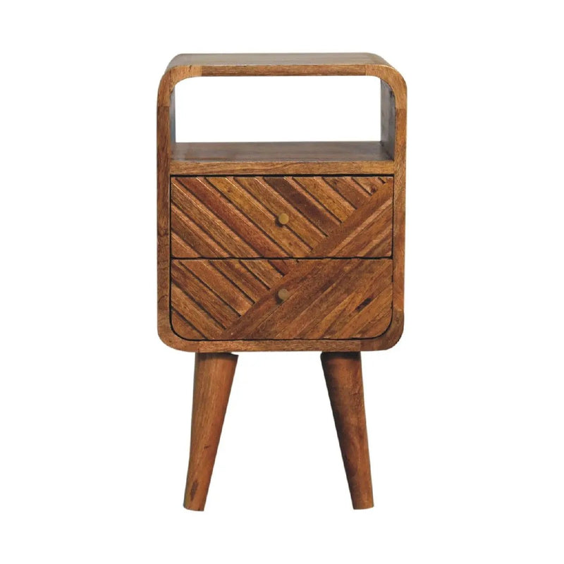 Lille - Mini Curved Nightstand - Oak by Unique Piece Furniture