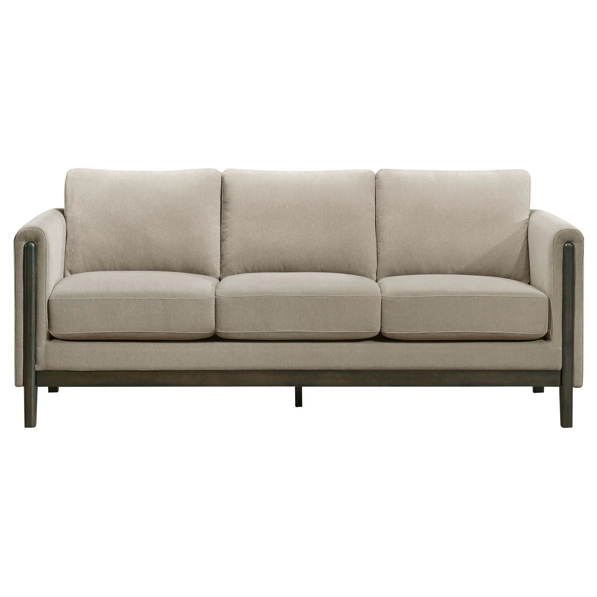 Islington Fabric Upholstered Panel Arm Sofa Taupe by Unique Piece Furniture