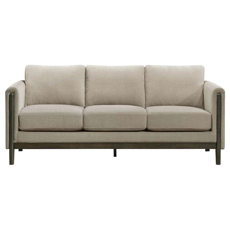 Islington Fabric Upholstered Panel Arm Sofa Taupe by Unique Piece Furniture