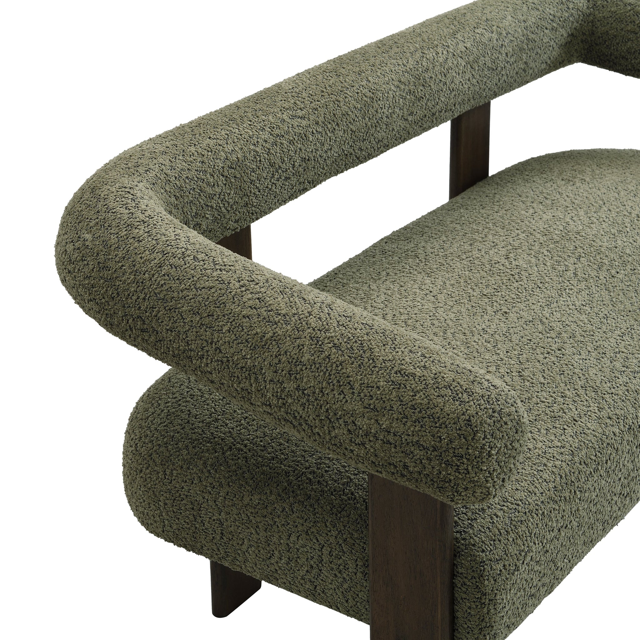 Round Armrest Loveseat (Green + Brown) by HouseOfZazla