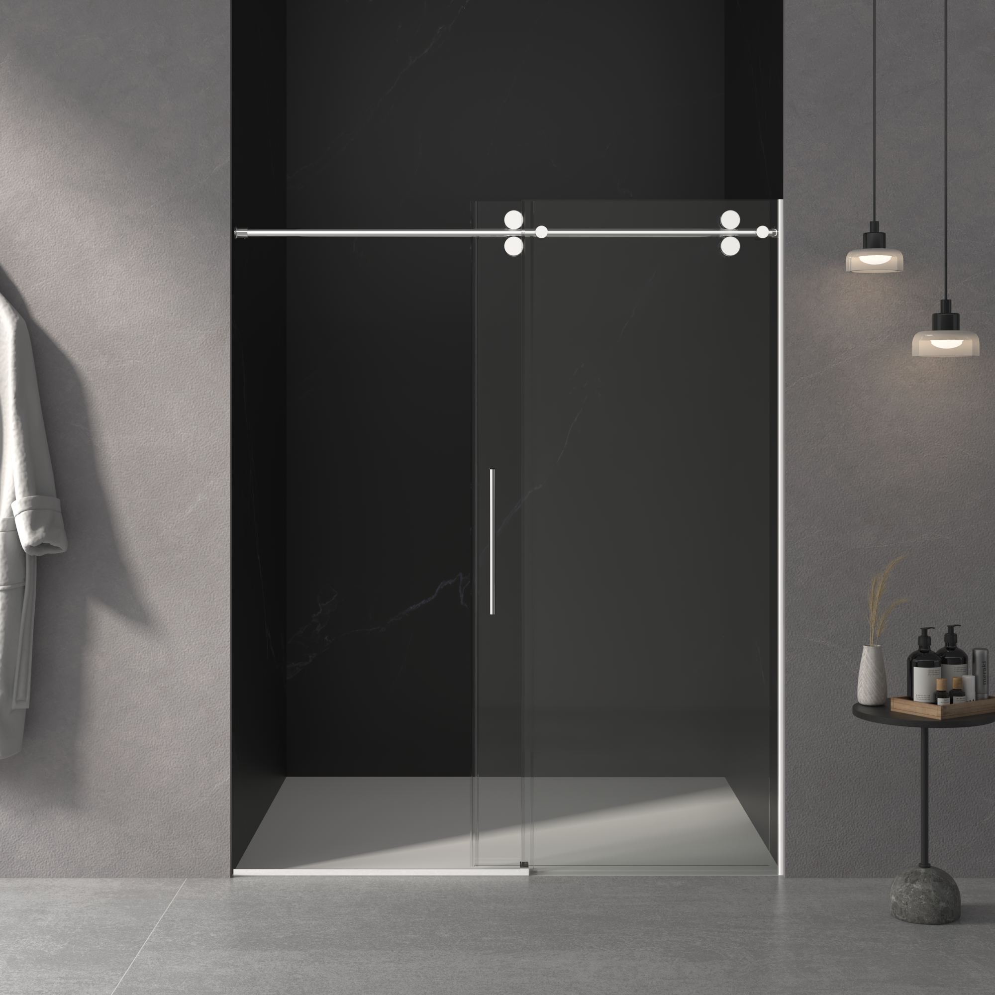 56"-60"W x 76"H Frameless Shower Door by HouseOfZazla