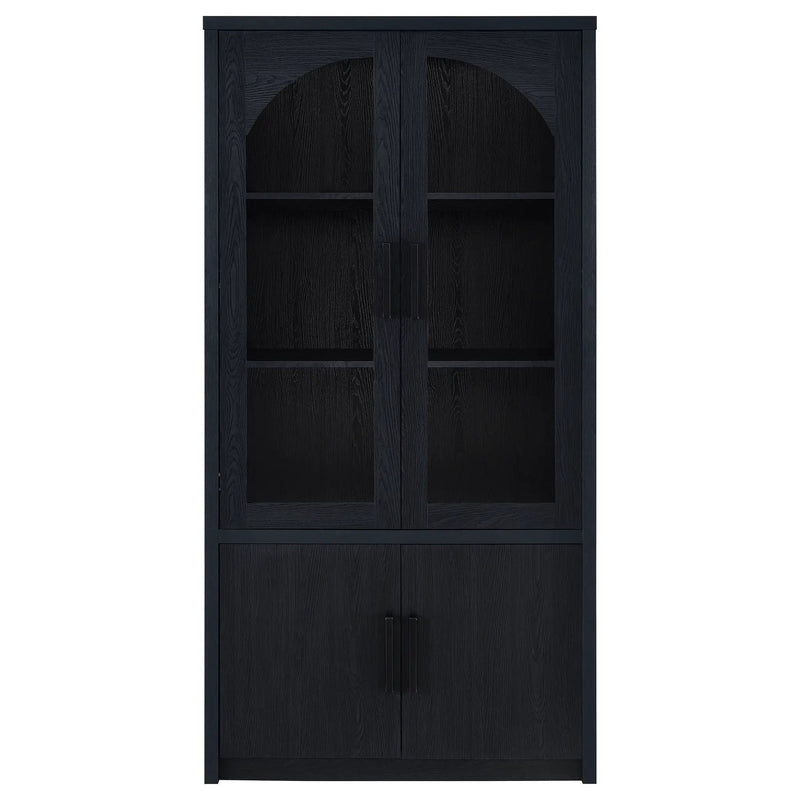 Riva 4-door Tall Accent Display Cabinet LED Lighting Black by Unique Piece Furniture