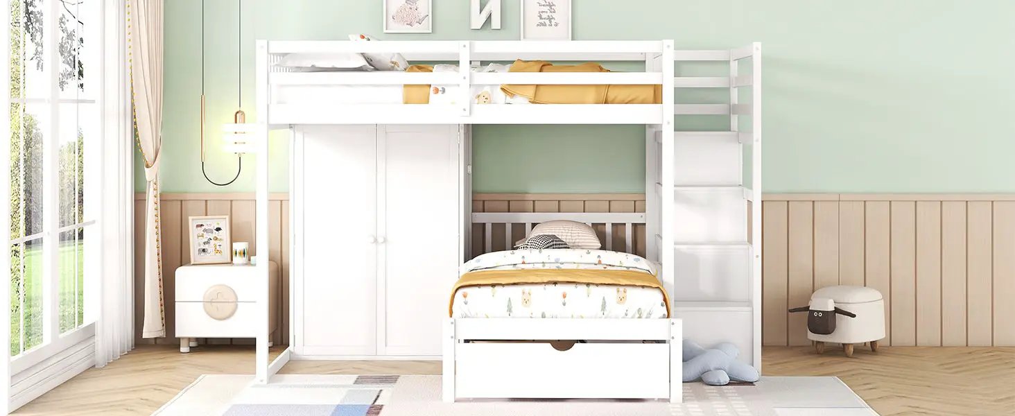 Bunk Bed With Wardrobe, Drawers by HouseOfZazla