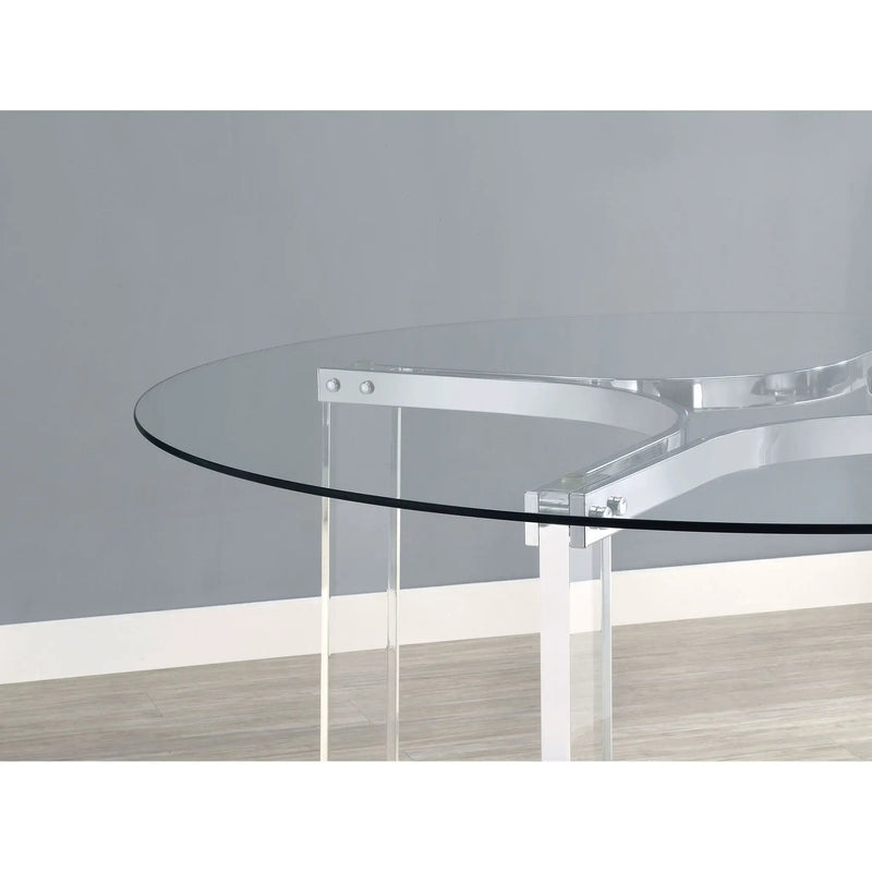 Uptown - 5 Piece Round Dining Set - Chrome