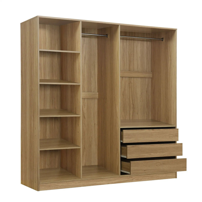 Doorless Storage Wardrobe For Dedroom With Shelves And 3 Drawers by Unique Piece Furniture