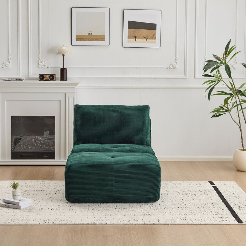 Single Chaise Longue With Movable Ottoman For Living Room