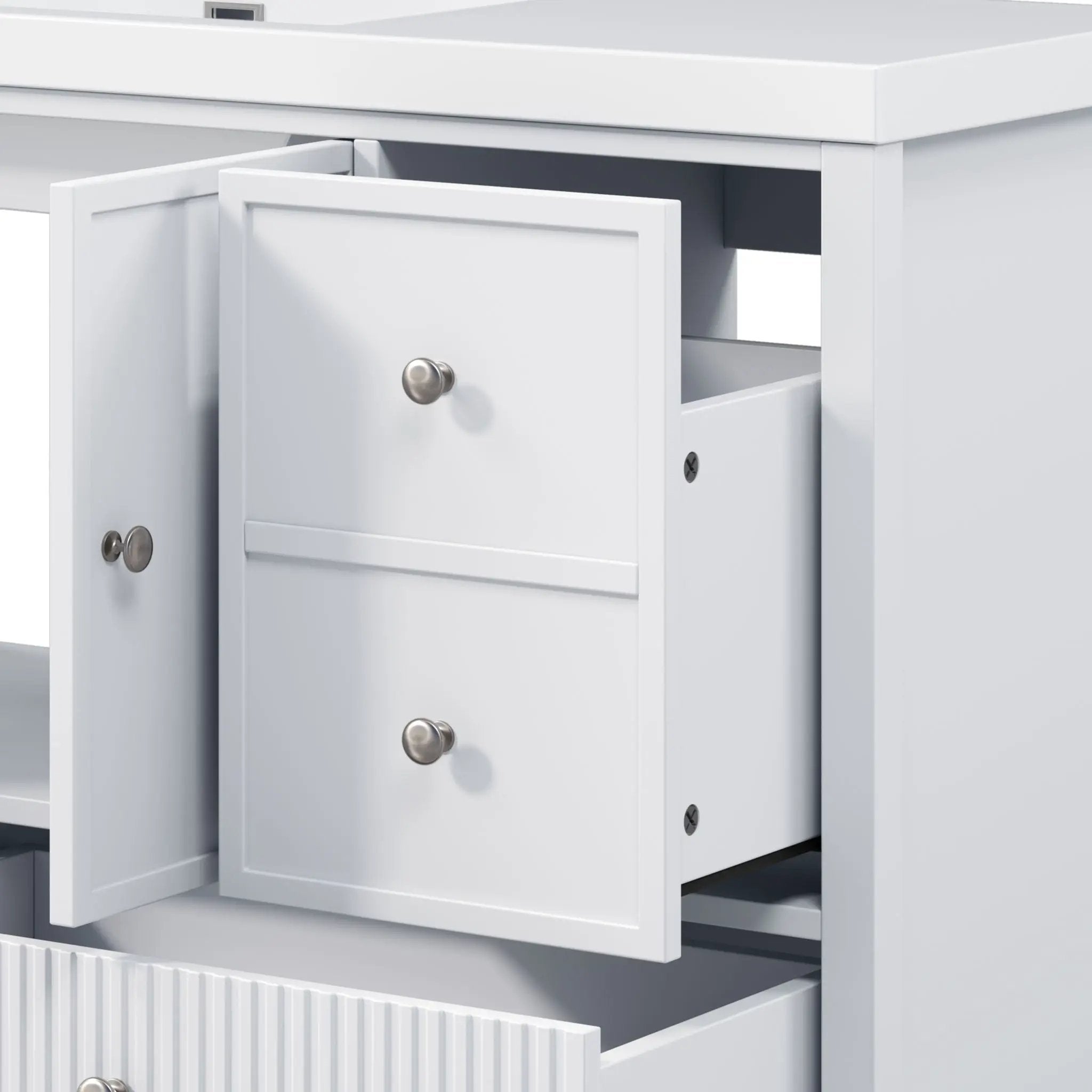Bathroom Vanity With Separate Sink, Soft Close Doors And 4 Drawers by HouseOfZazla