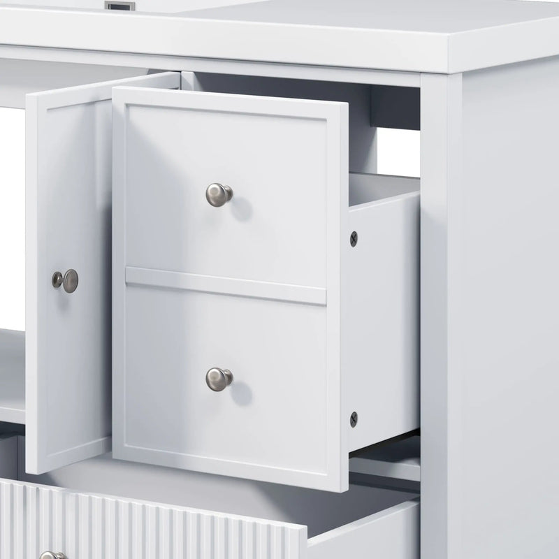 Bathroom Vanity With Separate Sink, Soft Close Doors And 4 Drawers by HouseOfZazla