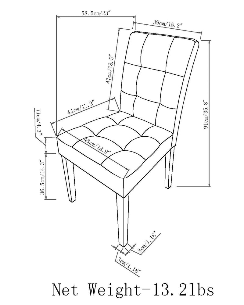 Andover - Parson Dining Chair, Upholstered (Set of 2) by Unique Piece Furniture