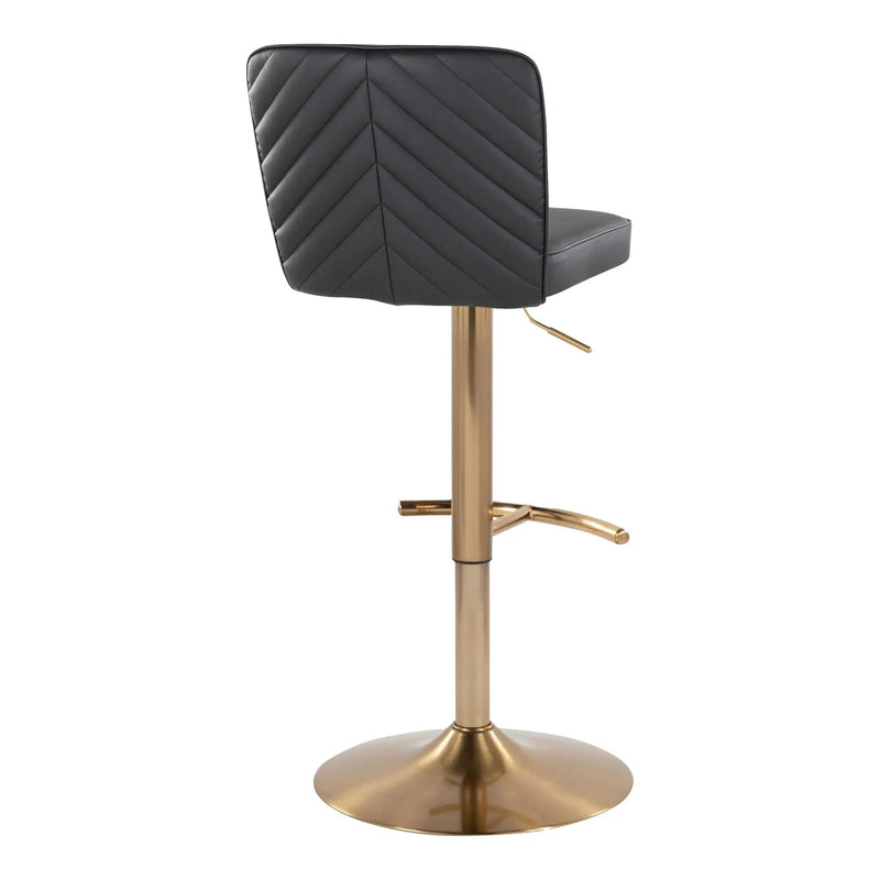 Henry - Contemporary Adjustable Barstool With Swivel With Rounded T Footrest (Set of 2) by Unique Piece Furniture