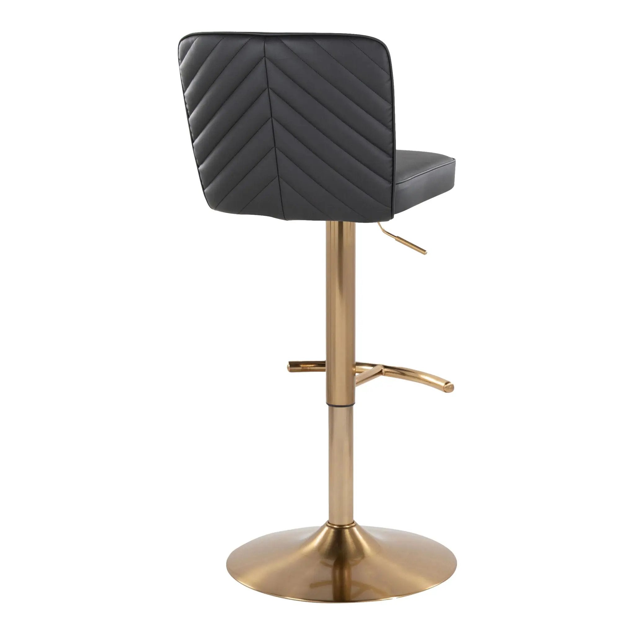 Henry - Contemporary Adjustable Barstool With Swivel With Rounded T Footrest (Set of 2) by HouseOfZazla
