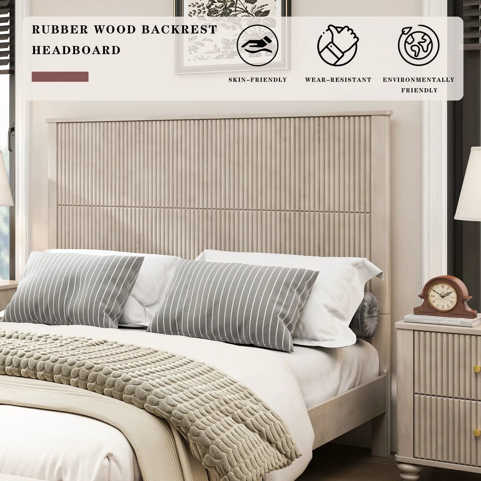 Platform Bed Frame & Tall Headboard by HouseOfZazla