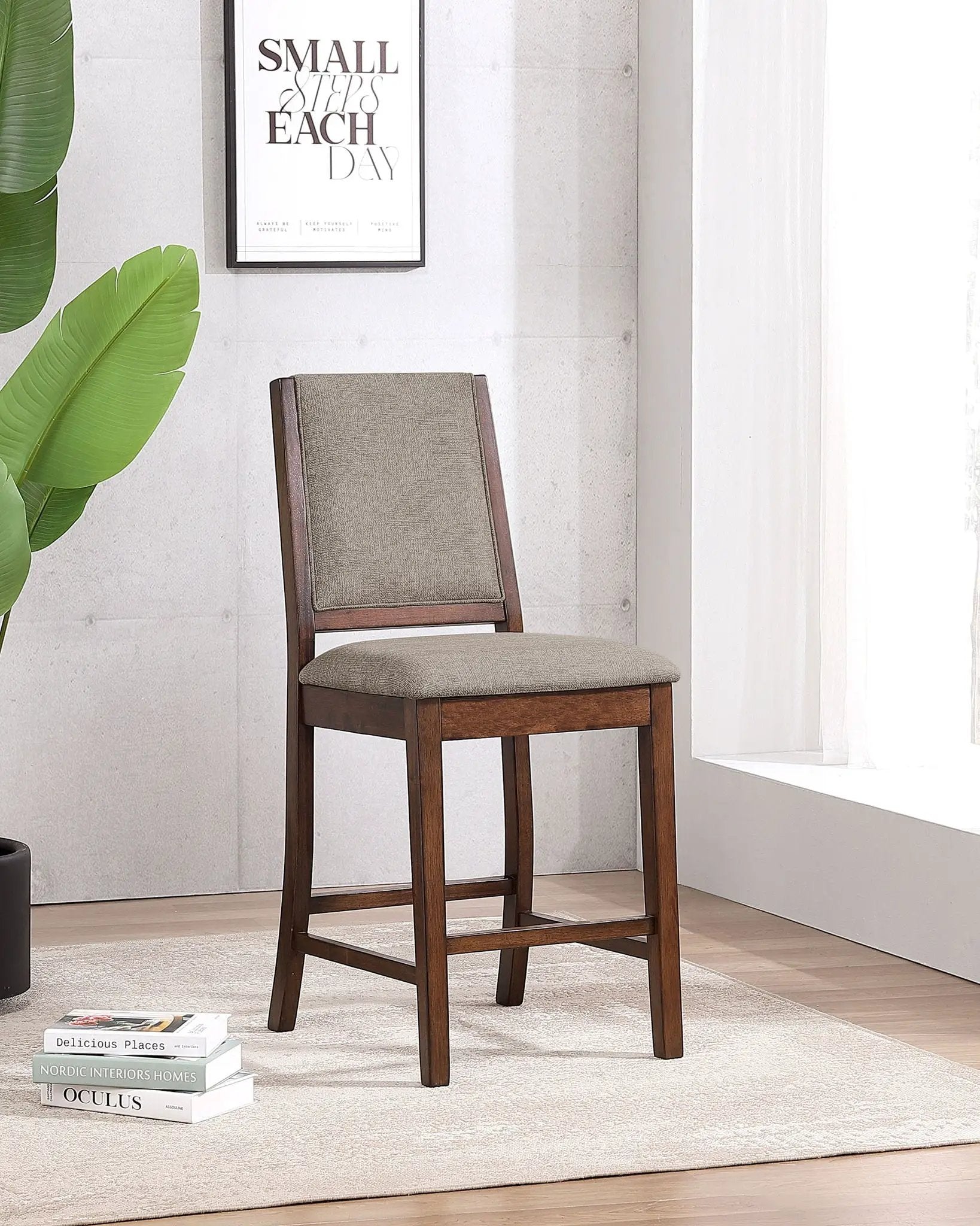 Patterson Upholstered Counter Chair Mango Oak (Set of 2) by Unique Piece Furniture