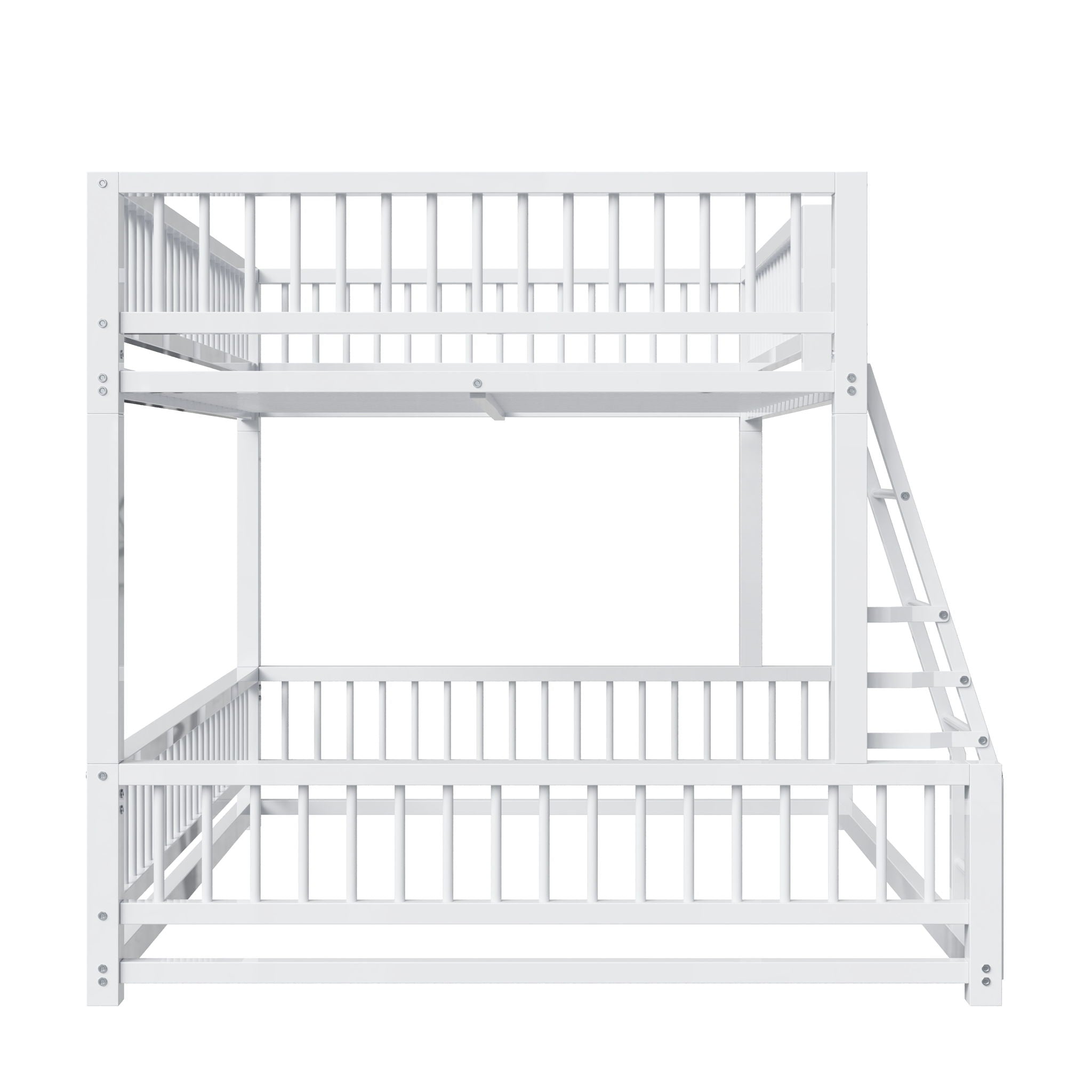 Bunk Bed Frame With Ladder And Safety Guardrails by HouseOfZazla