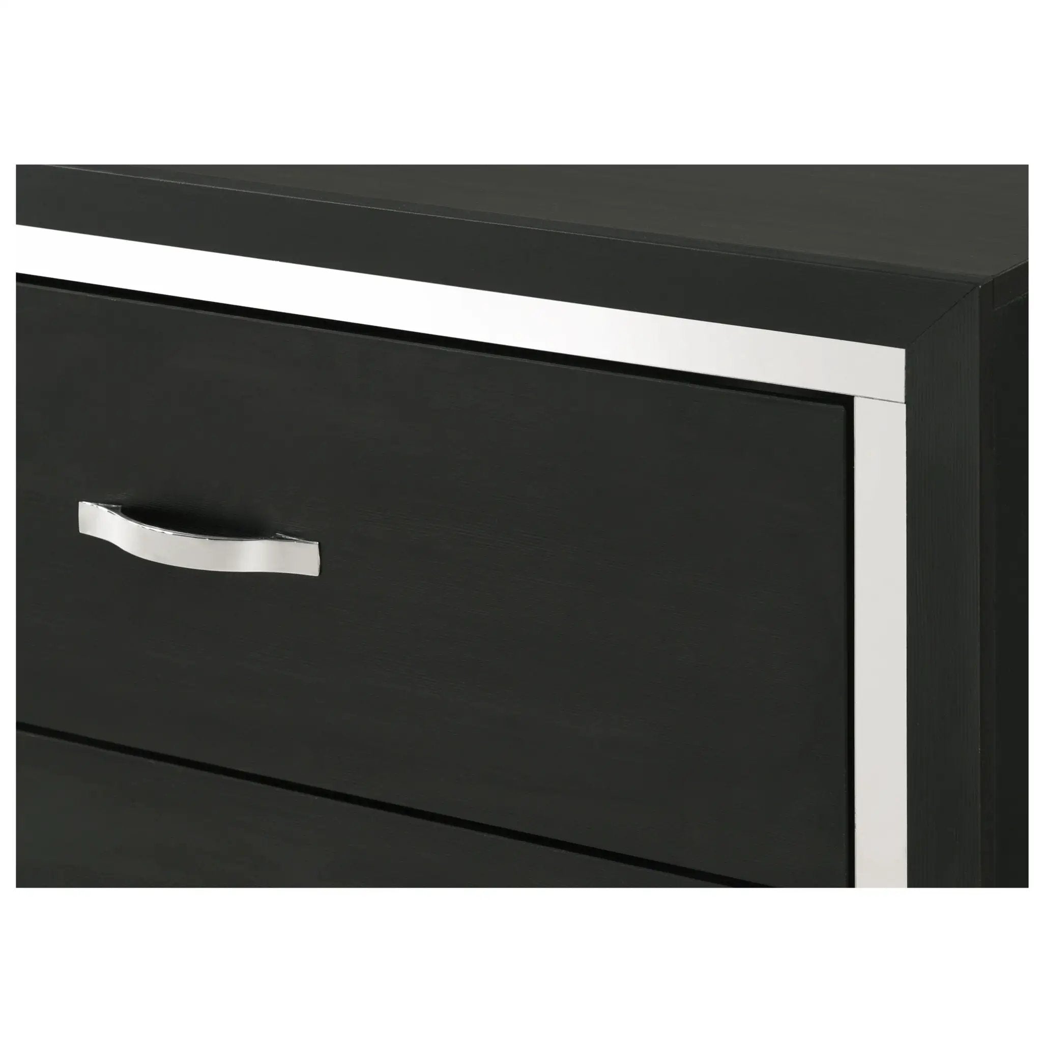 2 Drawer Bedroom Nightstand With Handles - Black by Unique Piece Furniture