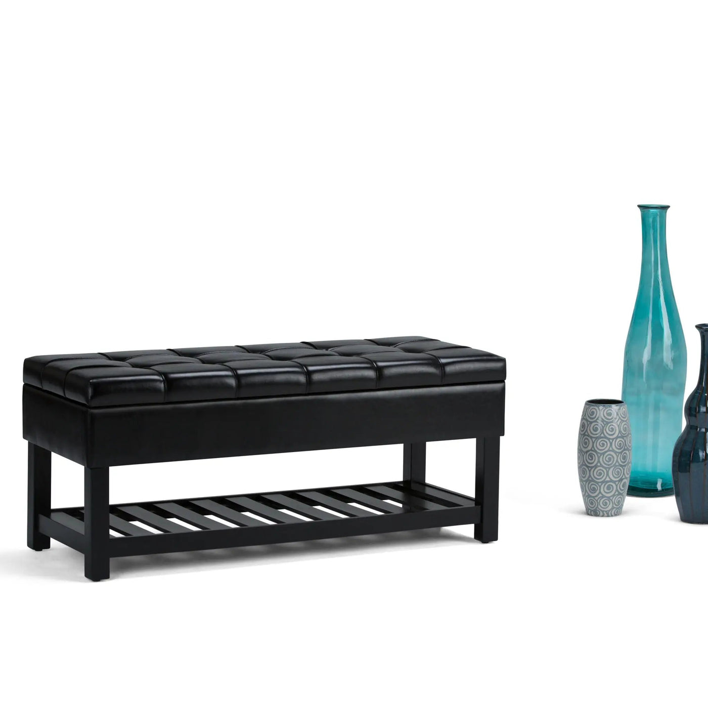 Saxon - Upholstered Transitional Storage Ottoman Bench by HouseOfZazla