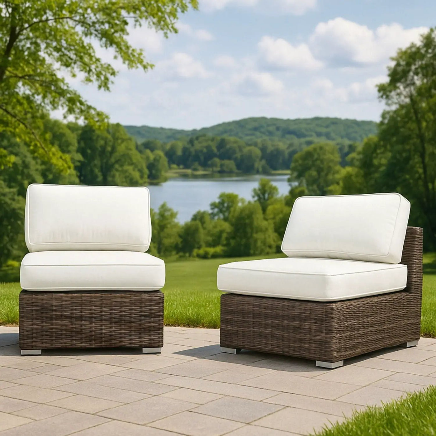 Armless Patio Chair With Cushions by HouseOfZazla