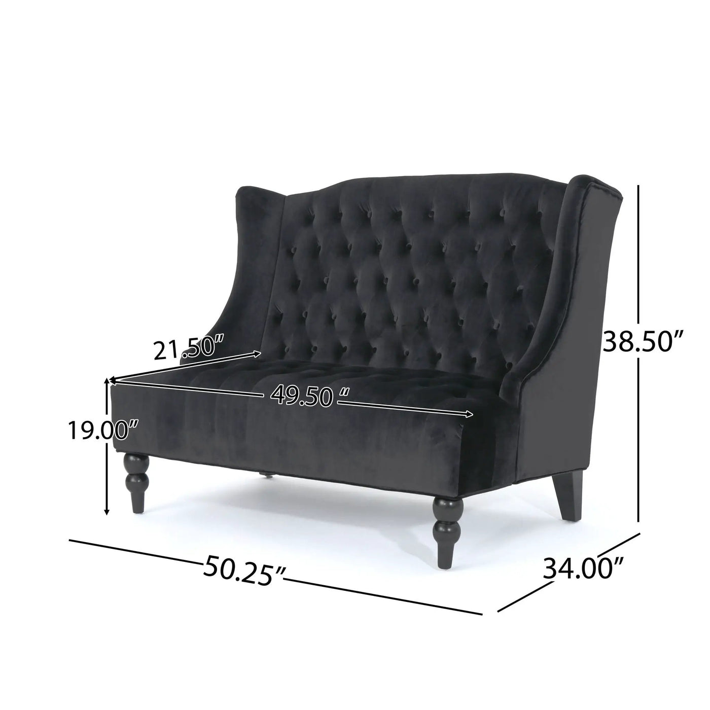 Nurturing Upholstered Loveseat With Wing Back And Diamond Tufting by HouseOfZazla