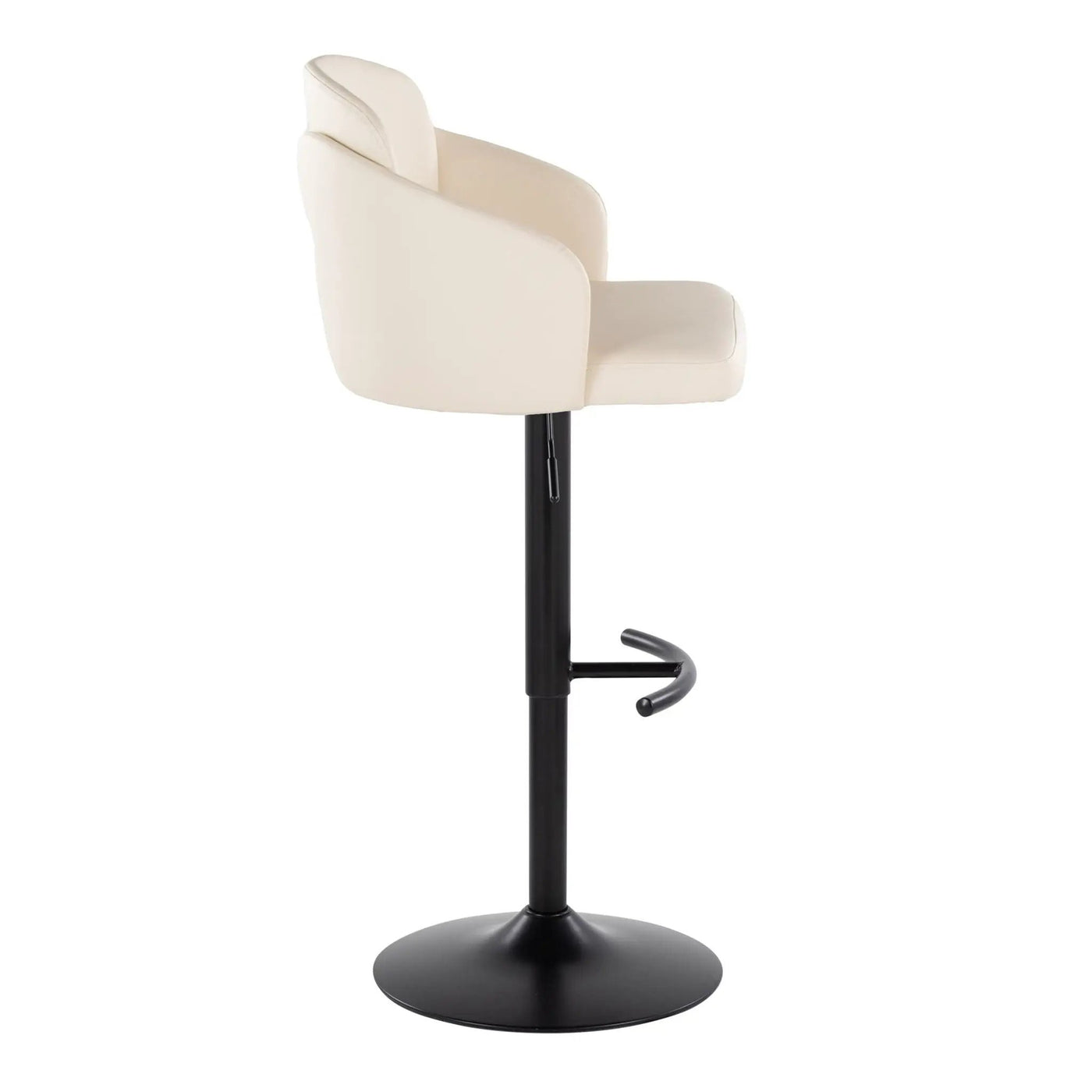 Dahlia - Contemporary Adjustable Barstool With Swivel With Rounded T Footrest (Set of 2) by HouseOfZazla