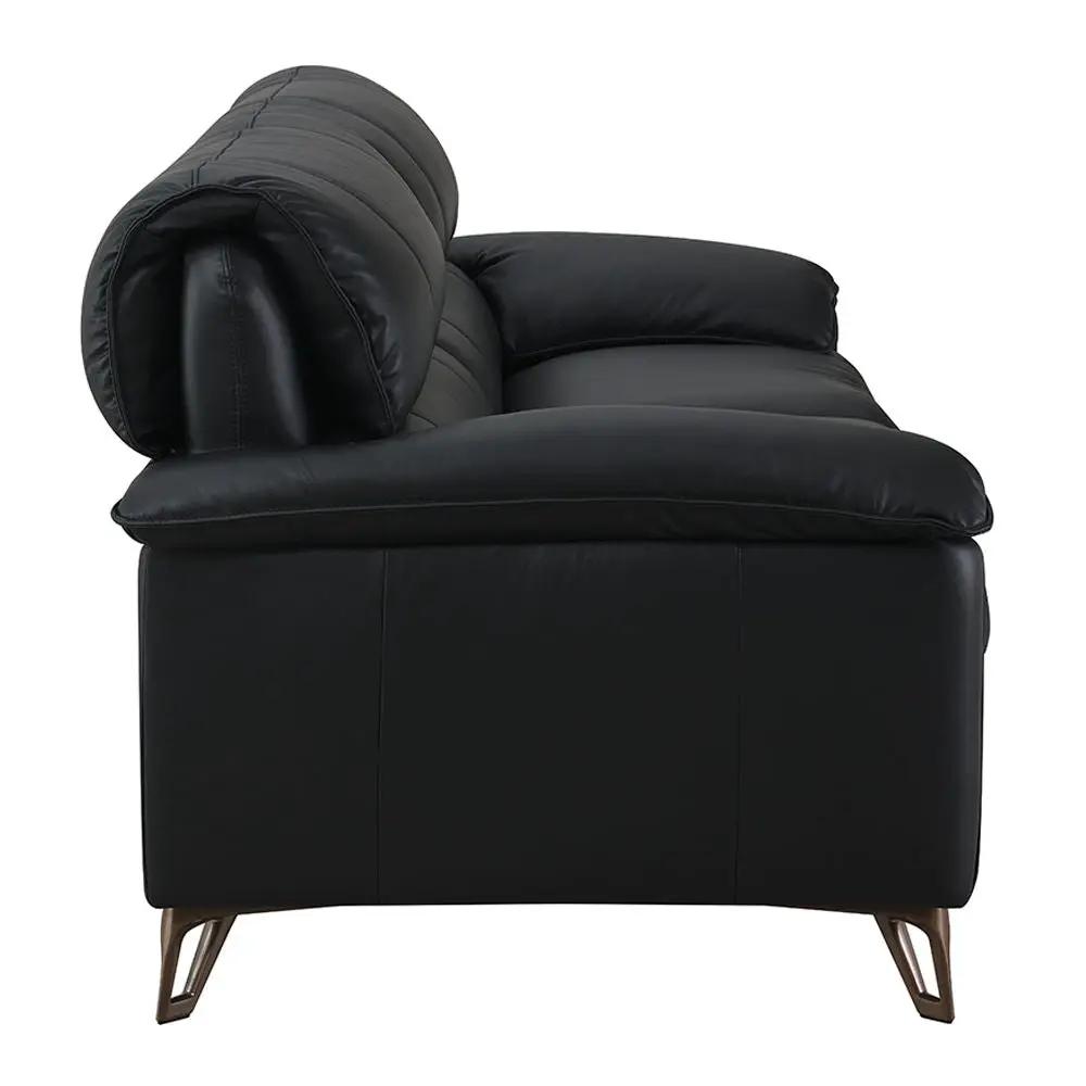 Eilene - Sofa - Black Top Grain Leather by Unique Piece Furniture