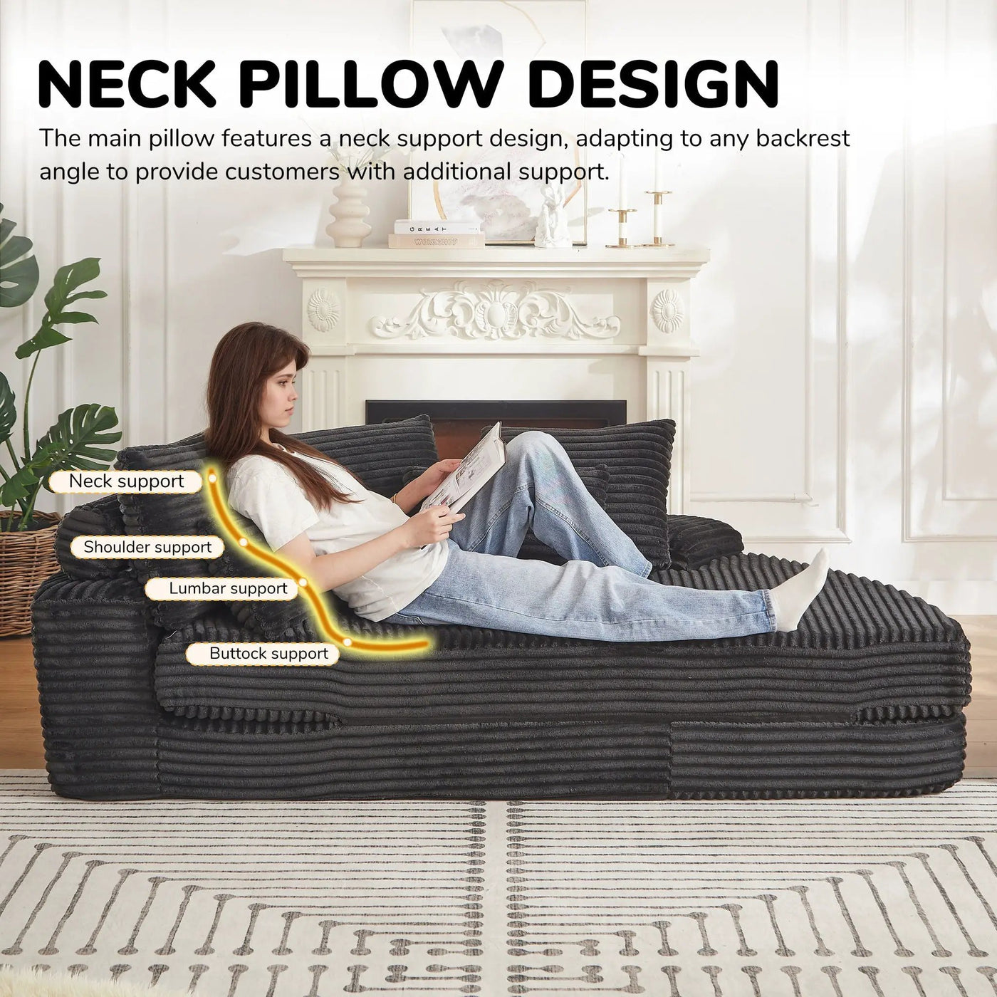 Semi Circular 2 In 1 Sofa Bed With Neck Pillow by HouseOfZazla