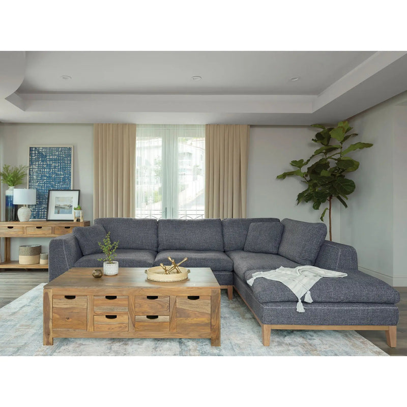 Harlan - L-Shape Upholstered Sectional With Pillows - Gray by HouseOfZazla