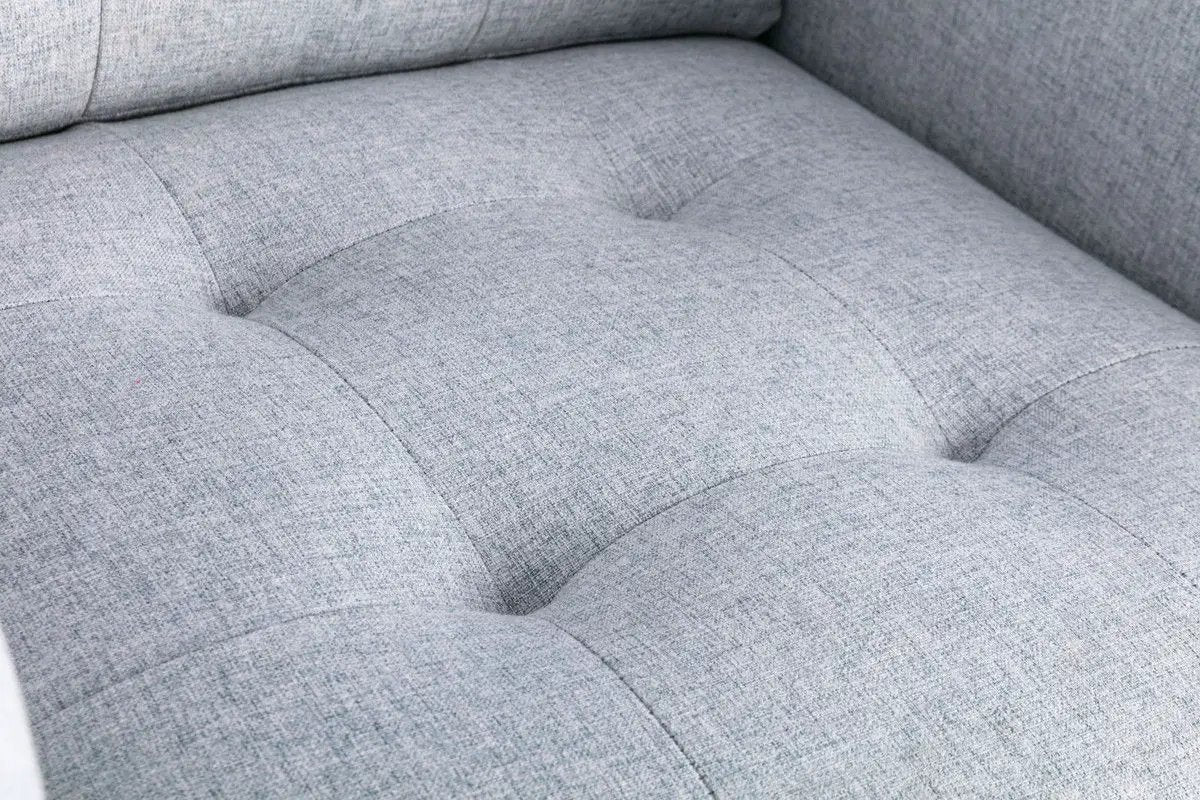 Victoria - Fabric Loveseat With Metal Legs, Side Pockets, And Pillows by HouseOfZazla