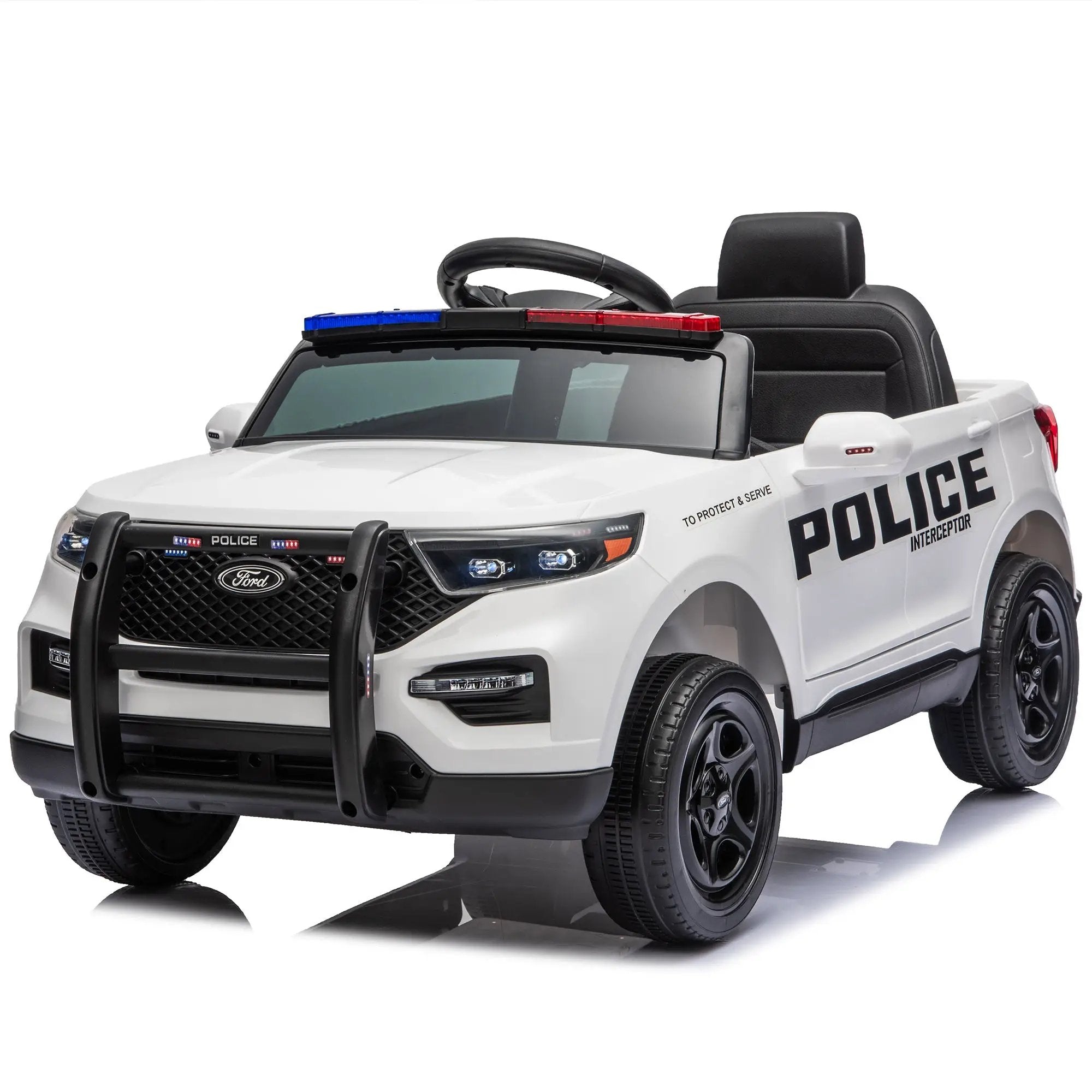 Licensed Ford Police 12V Ride-On Truck with Parental Remote Control by HouseOfZazla