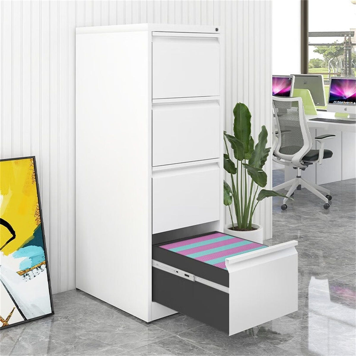 Durable Metal 3 Drawer File Cabinet With Lock For Office Storage, photo 28 of 28