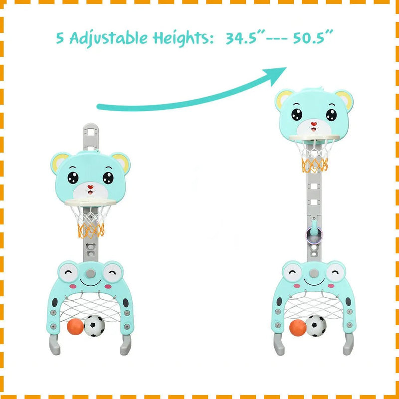 Adjustable Kids 3-in-1 Basketball Hoop Set Stand with Balls by DirectDeals