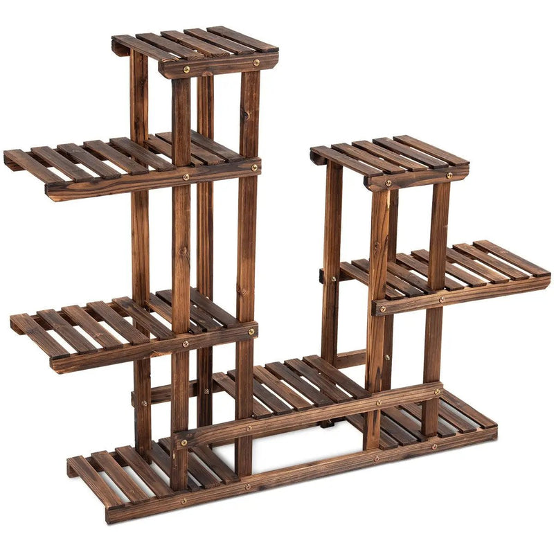 6 Tier Wooden Shelf Storage Plant Rack Stand by DirectDeals