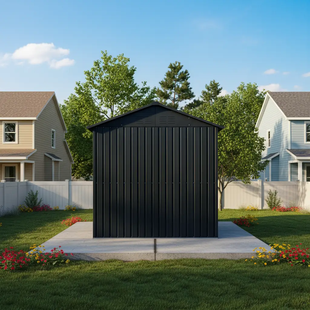 8x6FT Galvanized Steel Outdoor Storage Shed with Sliding Door by HouseOfZazla