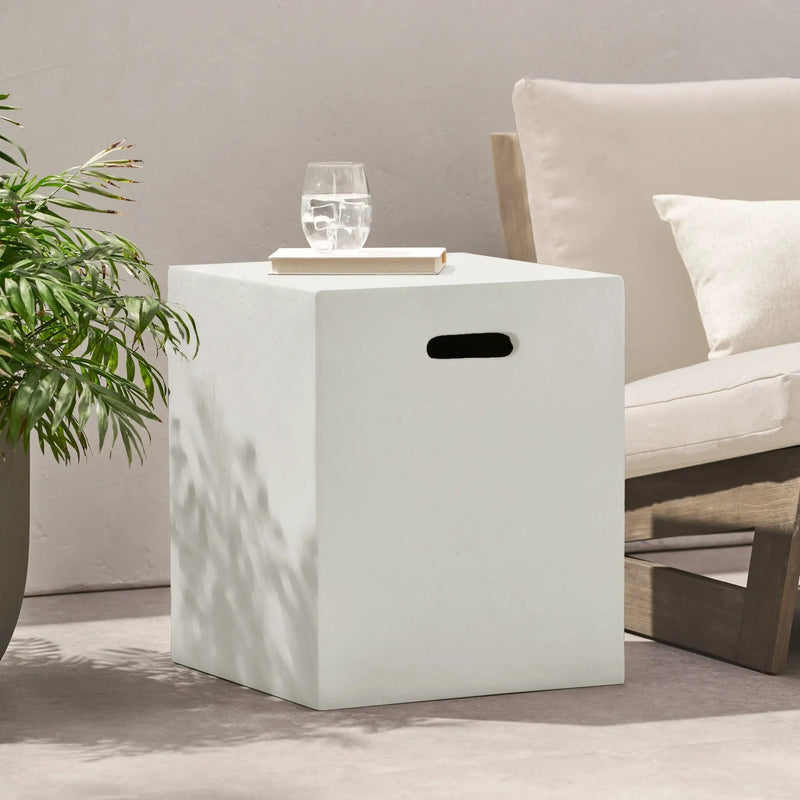 Modern Tank Holder Side Table With Smooth Concrete Surface by HouseOfZazla