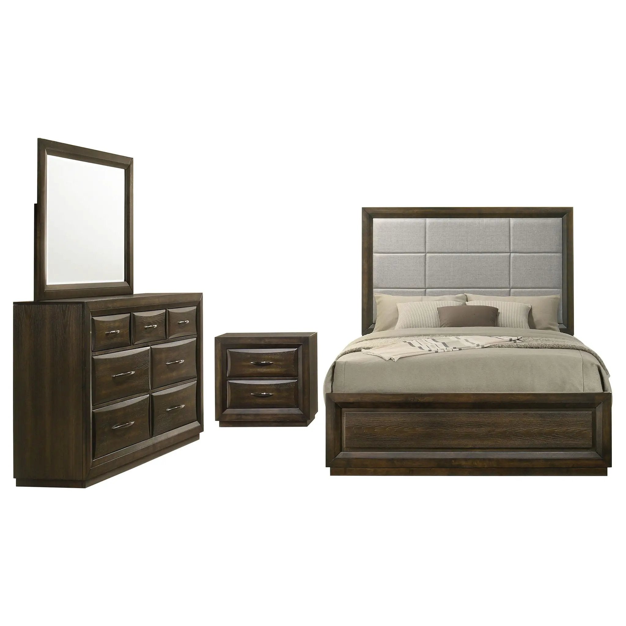 Atlas 4-piece California King Bedroom Set Dark Oak by Unique Piece Furniture