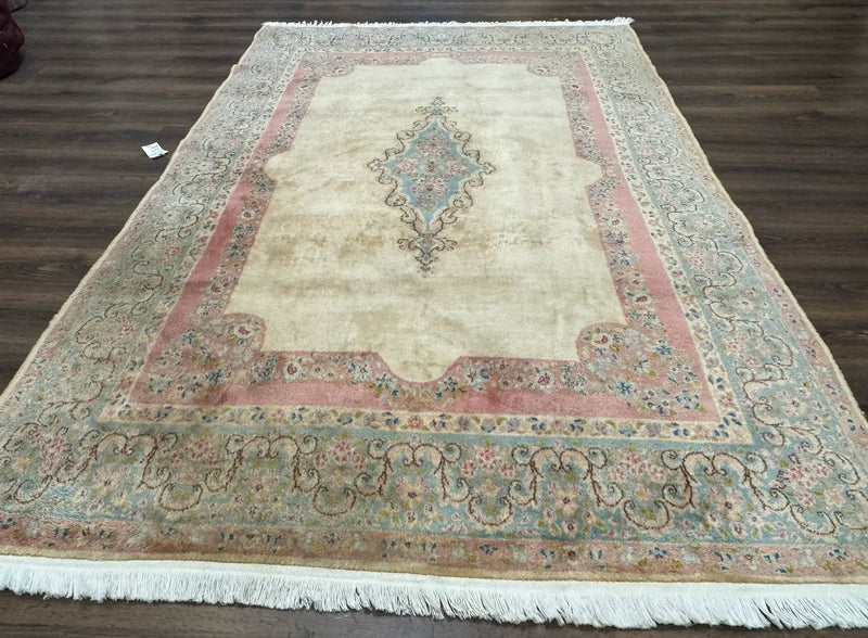 Persian Kerman Rug 6x9, Pastel Colors, Semi Open Field by Jewel Rugs
