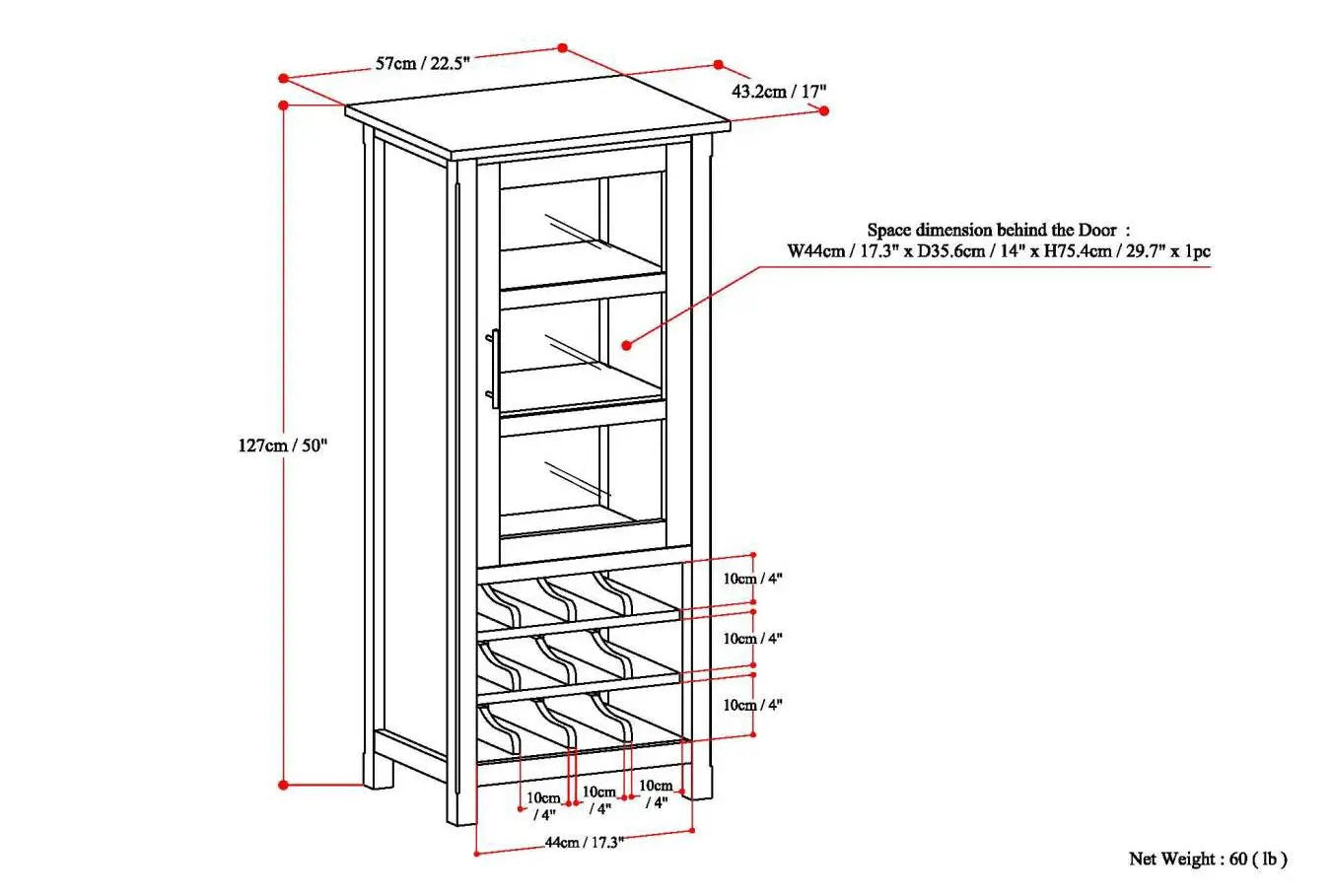 Avalon - High Storage, Wine Rack Cabinet by HouseOfZazla