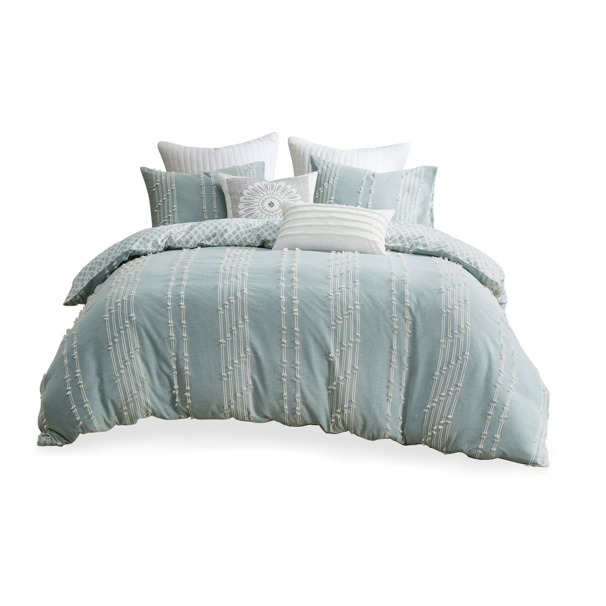 Full/Queen 3 Piece Cotton Jacquard Duvet Cover Set by HouseOfZazla