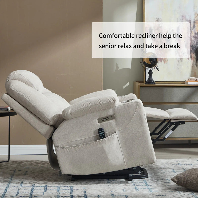 Premium Power Lift Recliner Chair with Massage Functionality by HouseOfZazla