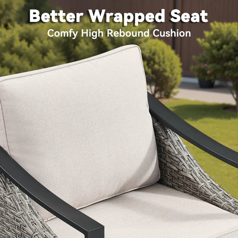 3-Piece Outdoor Conversation Set with Swivel Rocking Chairs by HouseOfZazla